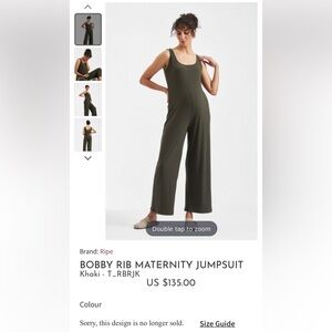 Ripe Bobby Ridge jumpsuit in khaki size small nwot maternity